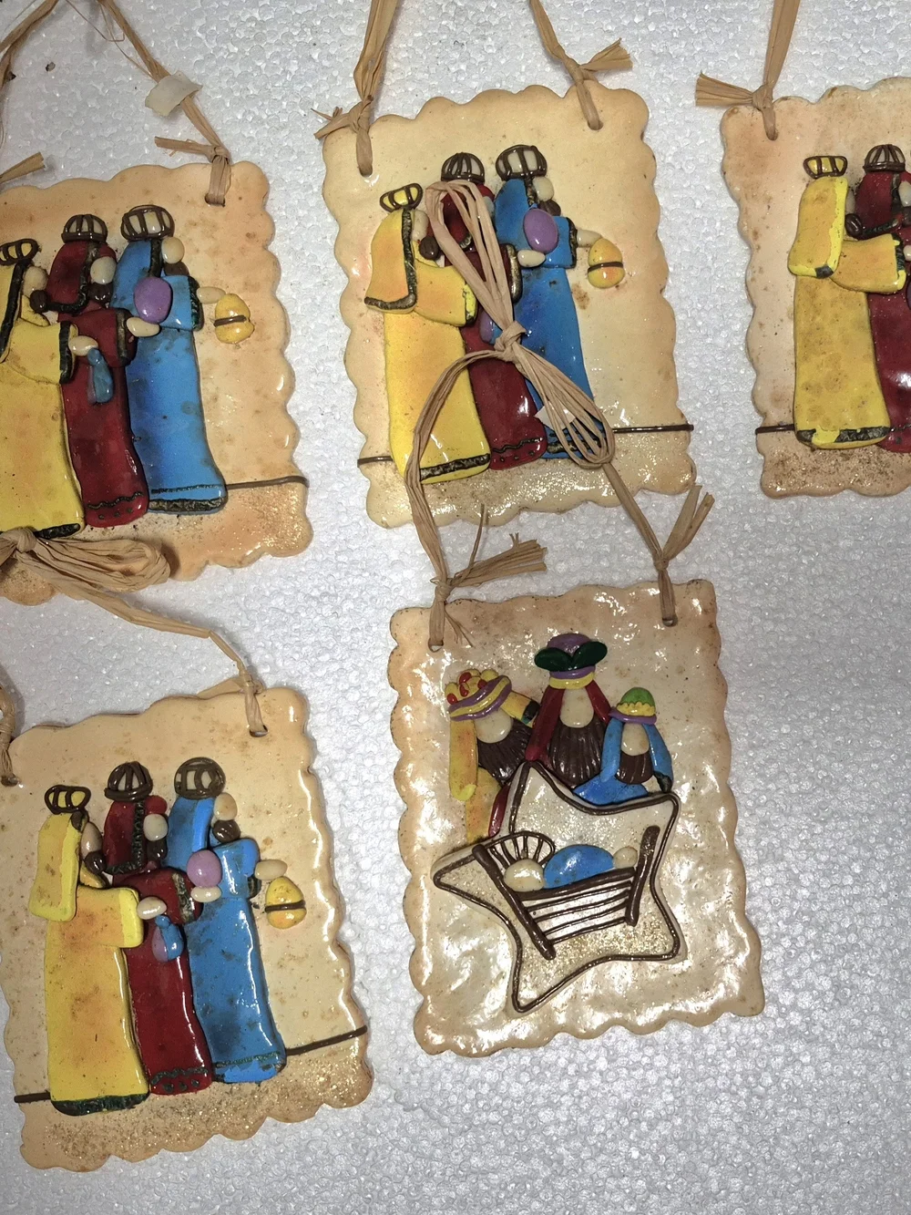 Vintage Handcrafted Three Kings Christmas Ornaments - Assorted Colors